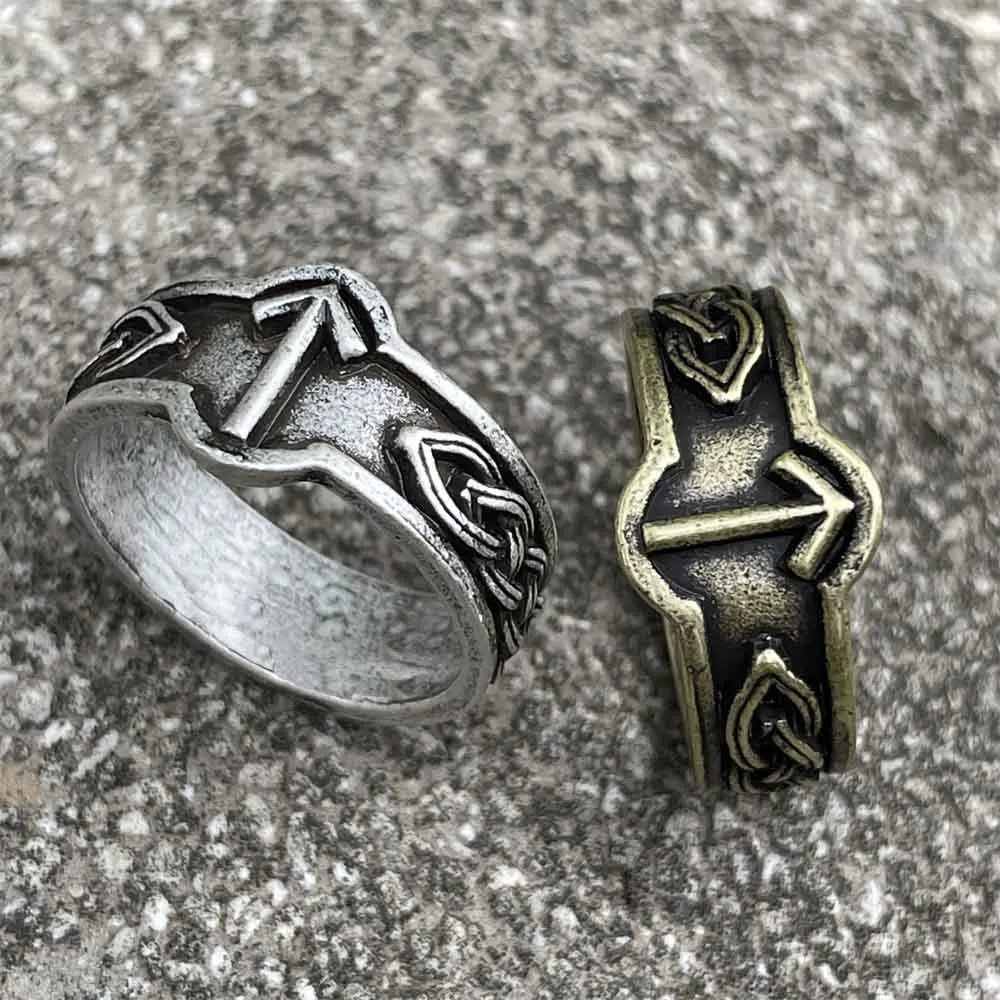 Runic Rune Monili Vichingo Anello Maschio Femmina Norse Vintage Rune Amuleto Anelli Registrabili per Le Donne