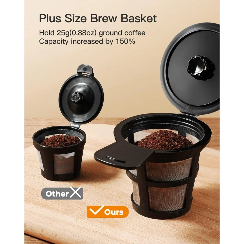Single Serve Coffee Maker for K Cup & Ground , With Bold Brew, One , 6 to 14 oz. Sizes, Fits Travel M