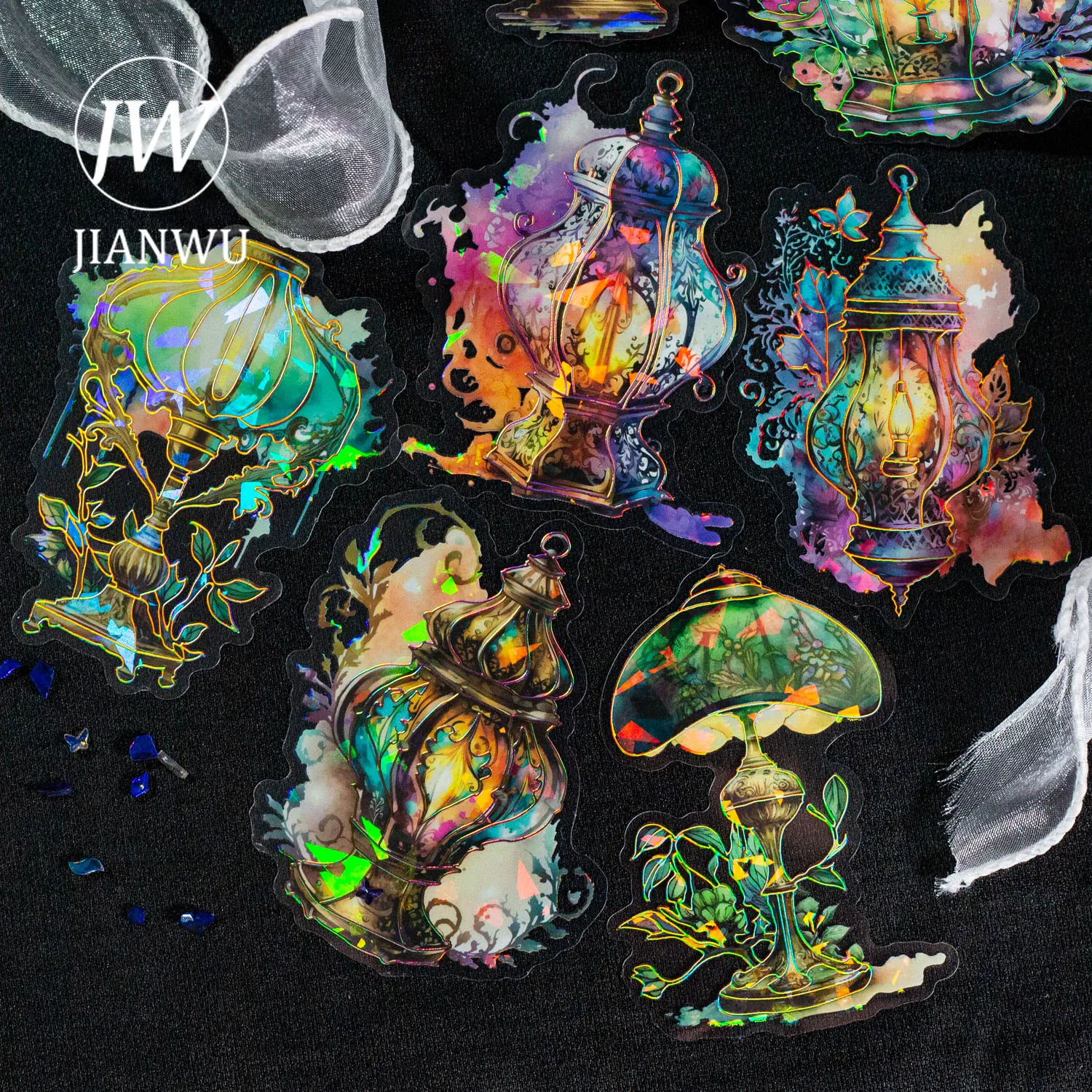 JIANWU 10 листов серии Dream Forest ледяной кристалл лазер золотой декор материал ПЭТ стикер креативный DIY Журнал коллаж Канцтовары