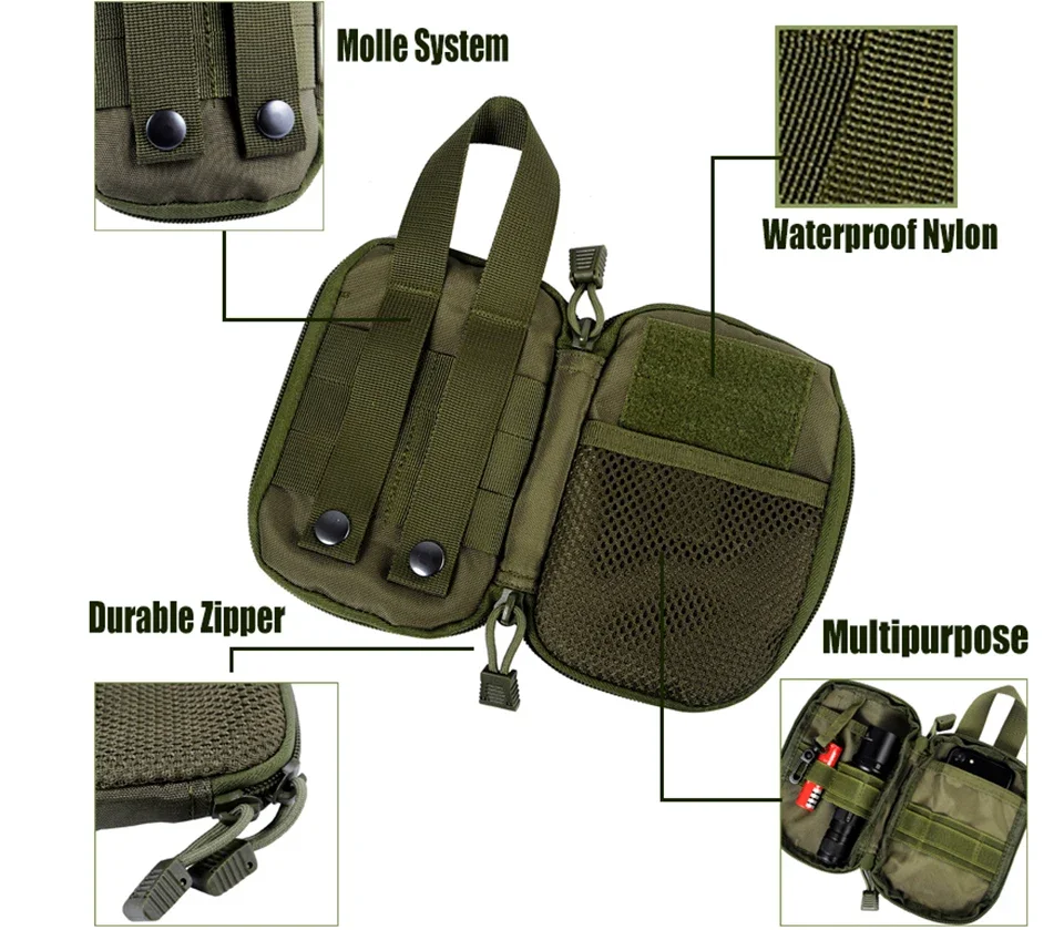 1000D Nylon EDC Molle Pouch Small Waist Pack Hunting Bag Pocket for Iphone 6 7 for Samsung Outdoor Sport Bags 6