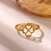 Bague d'été imperméable couleur or rose pour femmes, anillos romantiques en forme de fleur de marguerite, en acier inoxydable, cadeaux élégants pour fête