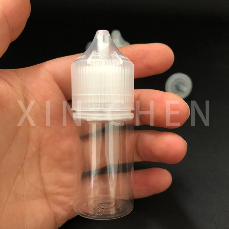 100 Pcs 전자 액체 주스 Dropper 병 빈 플라스틱 애완 동물 재료 Vape 병 DIY Eliquid 오일 펜 컨테이너 10ml 15ml 30ml