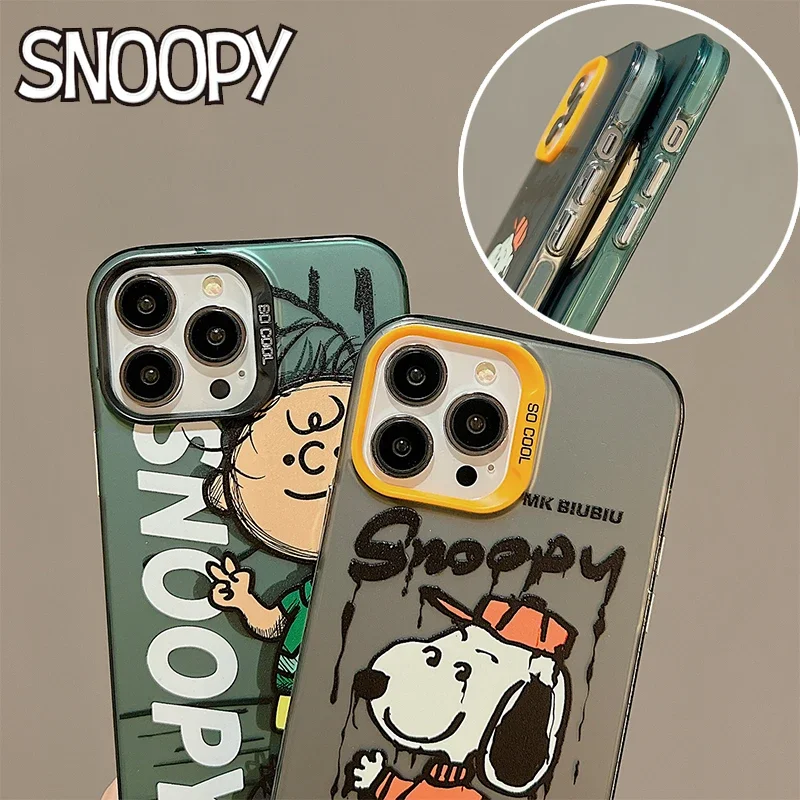 Custodia Per Telefono Snoopy Per Iphone 14 13 12 11 Pro Max Anime Silicagel Cover Antiurto All-Inclusive Per Iphone Back Shell Coque Gift