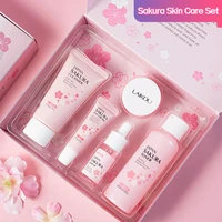 5/3pcs/Set Sakura Skin Care Sets Face Cream Serum Toner Facial Cleanser Sunscreen Eye Cream Gift Box Face Skin Care Set Product 1