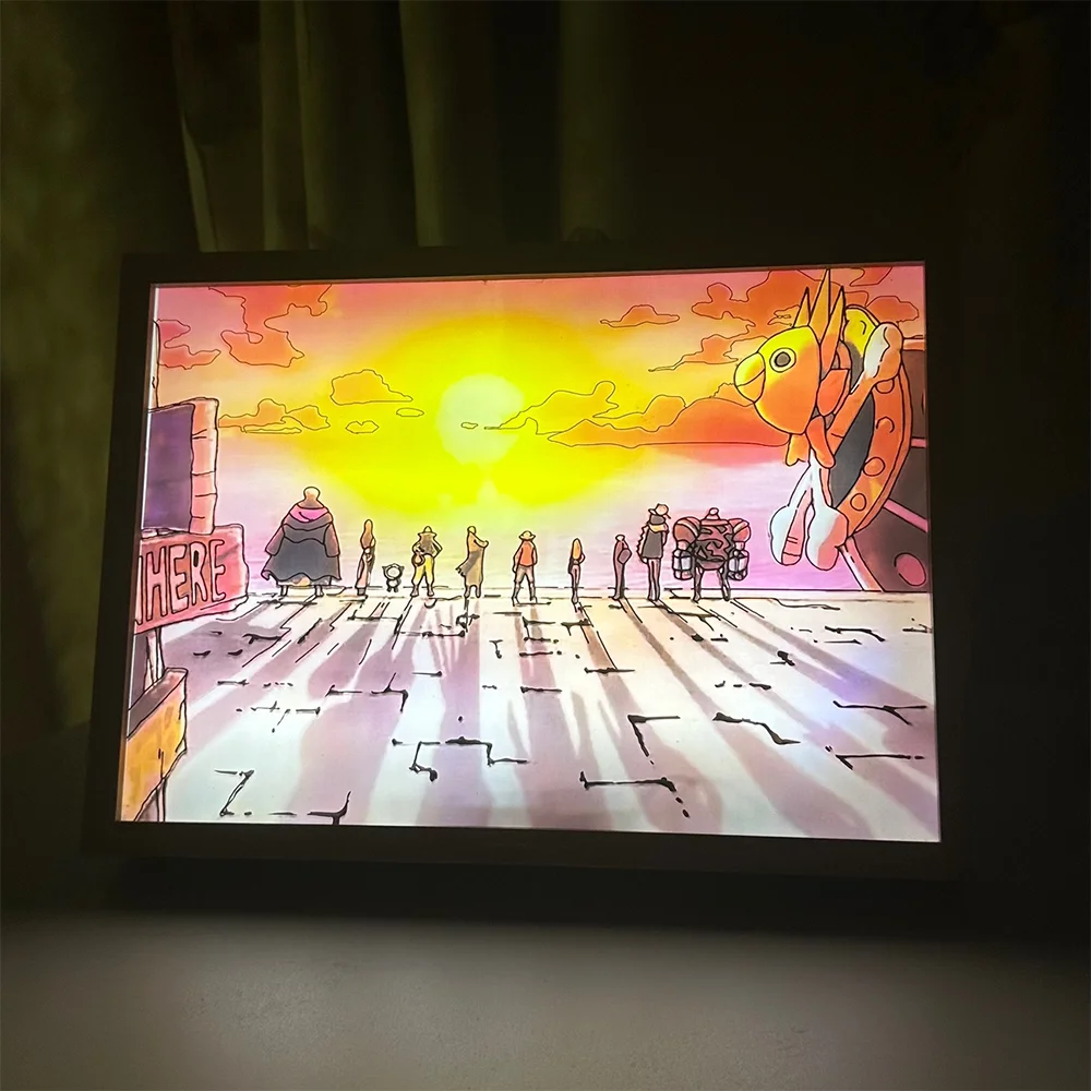

Shadow Box Anime Light Box Baby Night Light Painting High Quality Wood Frame Usb Led Lights Kids Room Decoration Holiday Gifts