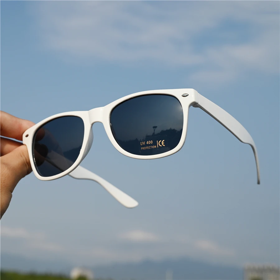 Vazrobe White Sunglasses Women Male Classic Design Plastic Sun Glasses for Adult Red Black Yellow Purple Frame Wholesale Party