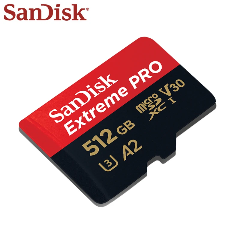 

SanDisk Micro SD Card Extreme Pro SDXC 1TB 512GB 256GB 128GB 64GB 32GB U3 V30 A2 Memory Flash Card with Adapter Mini SD Card