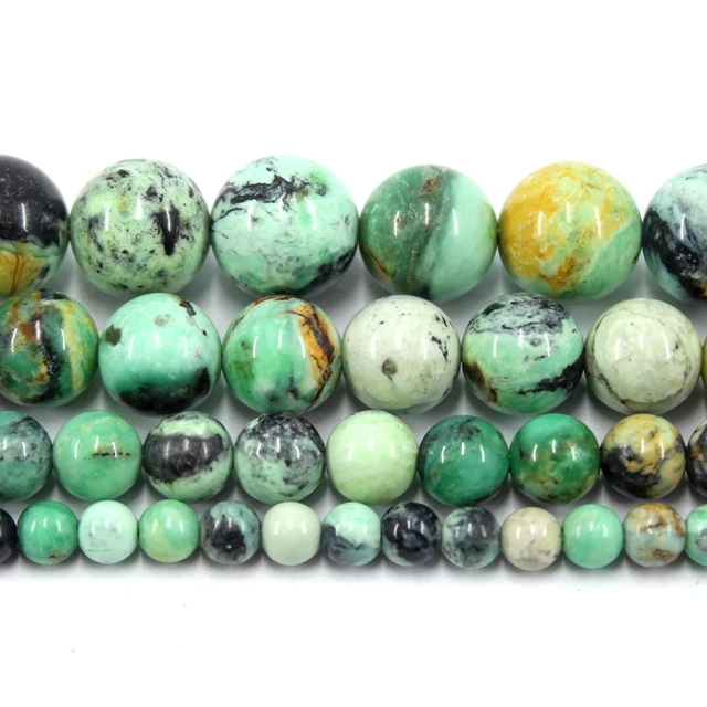 Natural Minerals Stone Polish Green Calcite Jade Beads for Jewelry Making  DIY Bracelet Necklace 6/8/10MM Spacer Gemstone
