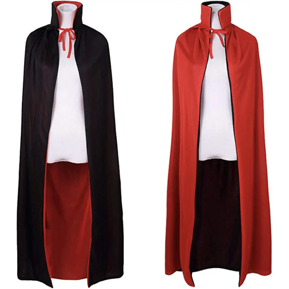 Cape Médiévale Avec Capuche – Double Face – Pour Homme Et Femme – Costume Diable, Sorcière, Renaissance, LARP