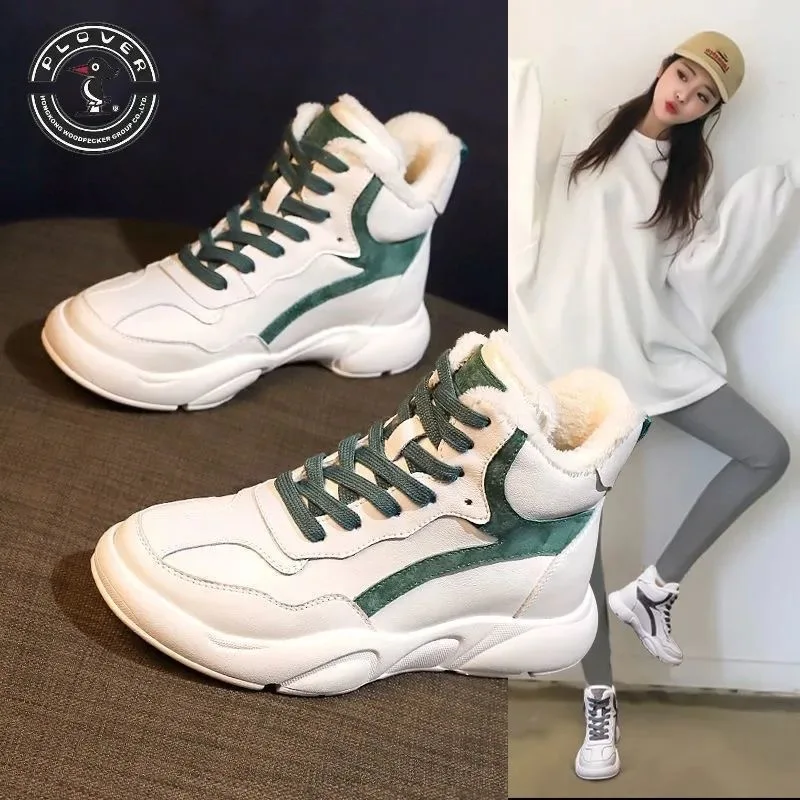 Women Height Increase Thermal Sneaker Girl Outdoor Running Walking Shoes Female Comfortable Winter Warm Footwear Size 36-40