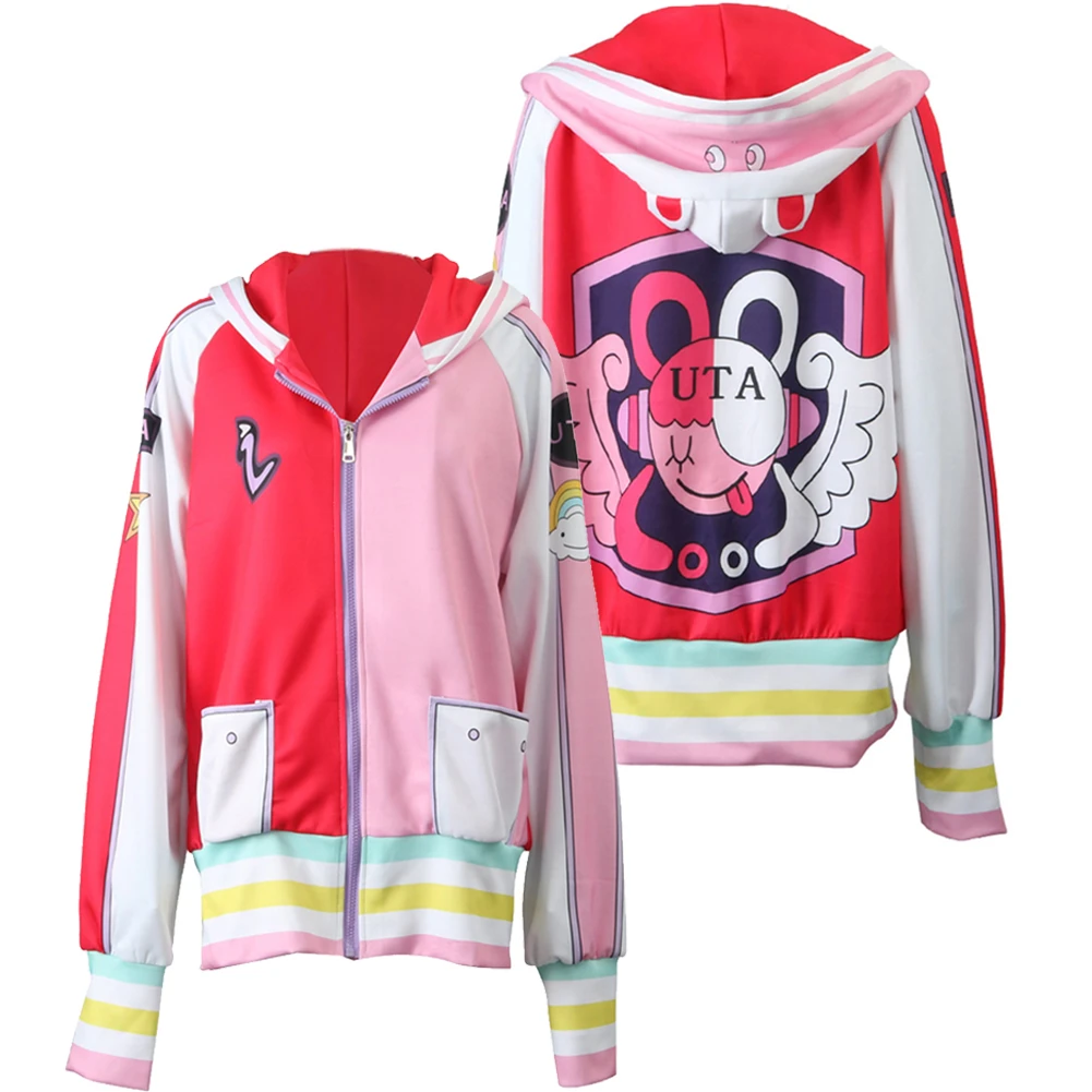 Sudadera capucha de One Piece para niña, traje de Cosplay de Anime rojo de película UTA, jersey con capucha, abrigo, primavera y otoño| | - AliExpress