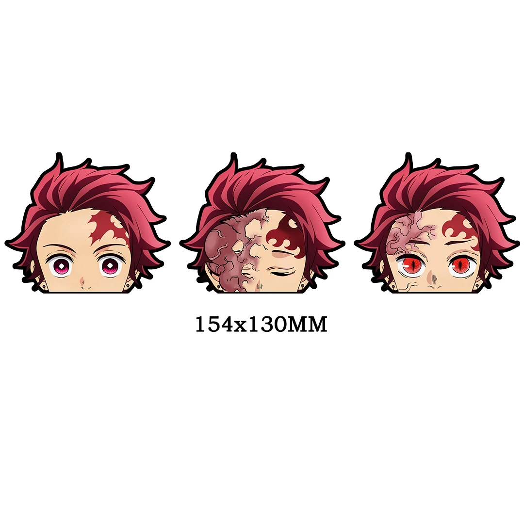 Tanjirou Peeker Refrigerator Sticker Demon Slayer Kimetsu No Yaiba Motion Sticker Waterproof Decals for Cars,Laptop,Etc Gift