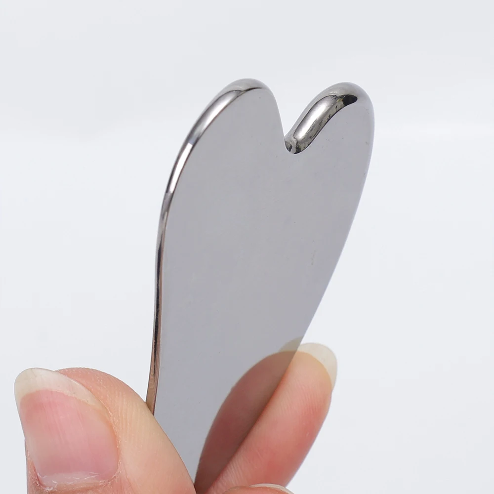 Stainless Steel Heart Shaped Massage Scraper for Face Neck Body Relaxation