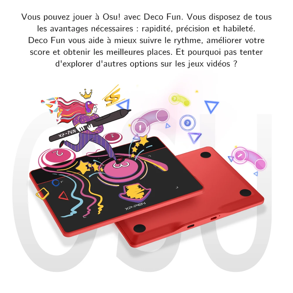 XPPen Deco Fun Graphics 3 Sizes 8192 Levels Digital Drawing Tablet 60 Degree Tilt For OSU Game Signature Online Study_voghion.com