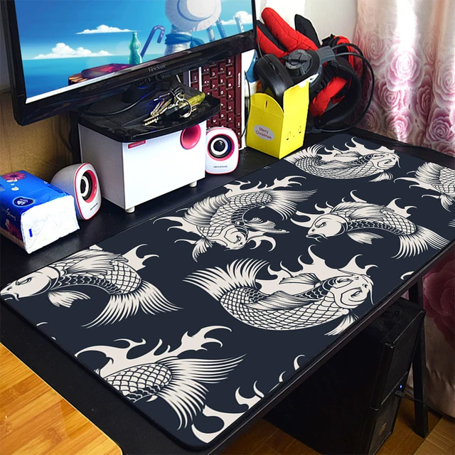 Japanese Desk Mat, Koi Carp Desk Mat, Anime Desk Mat, Desk Accessories,  Computer Desk Mat, Gaming