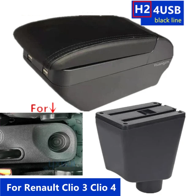 Für Renault Clio 4 Armlehne Für Renault Captur Clio 3 III IV Auto Armlehne  box Auto zubehör Lagerung box tasse halter mit USB - AliExpress