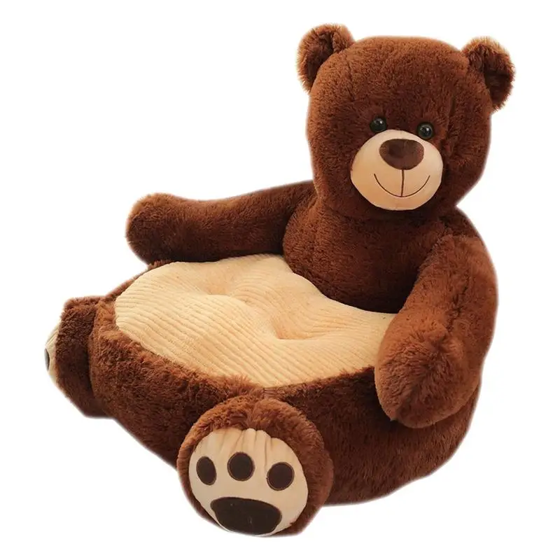 Cartoon Lovely Animals Skin Cover Bear Panda Duck Kids Sofa Chair Plush Toys Seat Baby Nest Sleeping Bed Cushion unfilled beanbag sofa cover cartoon crown bear baby chair infant waffle puff seat leather high end child seat sofa cover