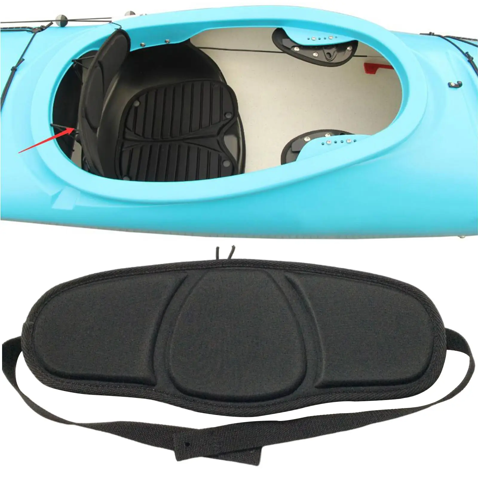 Kayak Seat Cushion Backrest Boat Seat Pad Lightweight Back Support