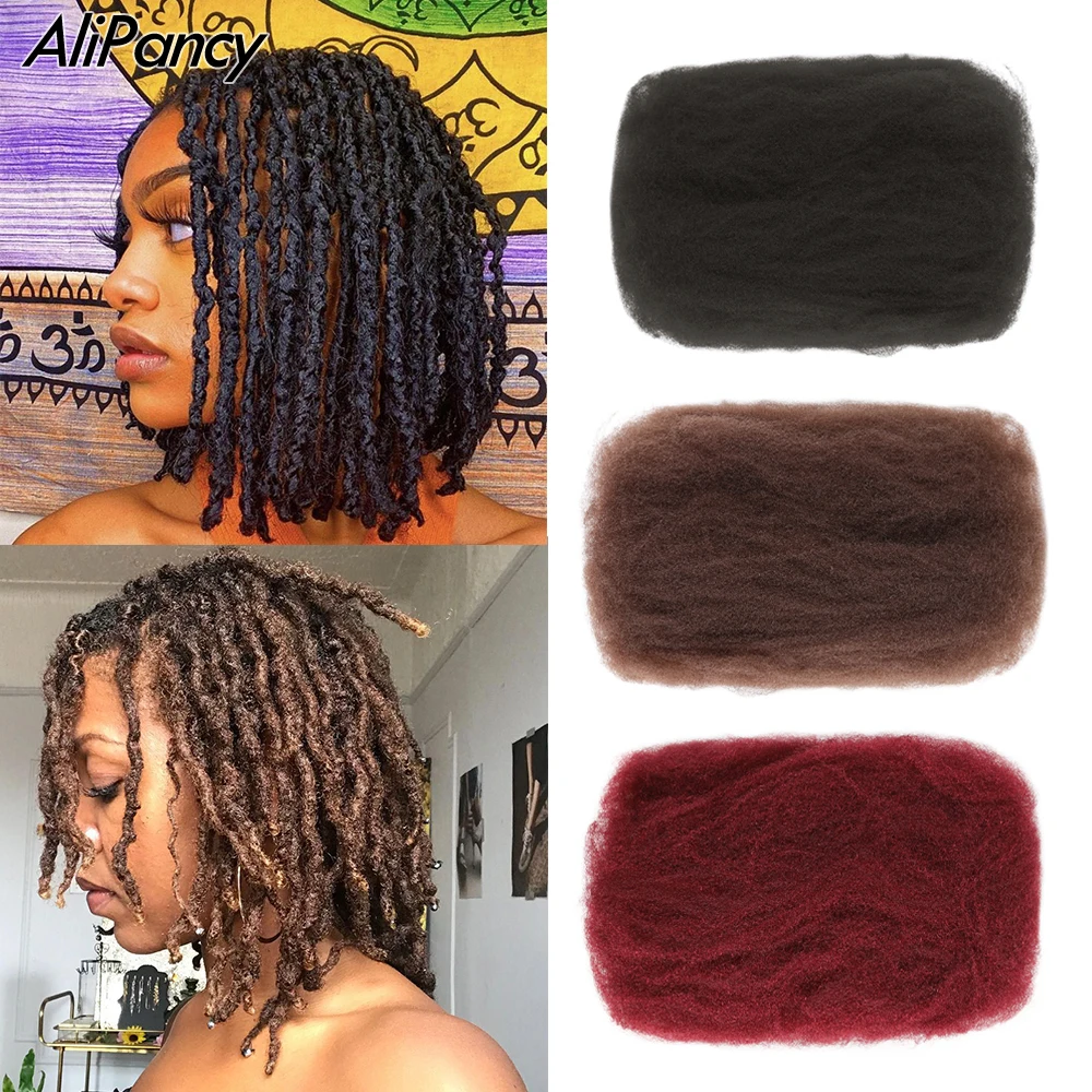 

Afro Kinky Curly Synthetic Remy Bulk Hair For Hip-Hop Braids Hippie Crochet Braiding Hair Extensions Jamican Rasta Bob Marley