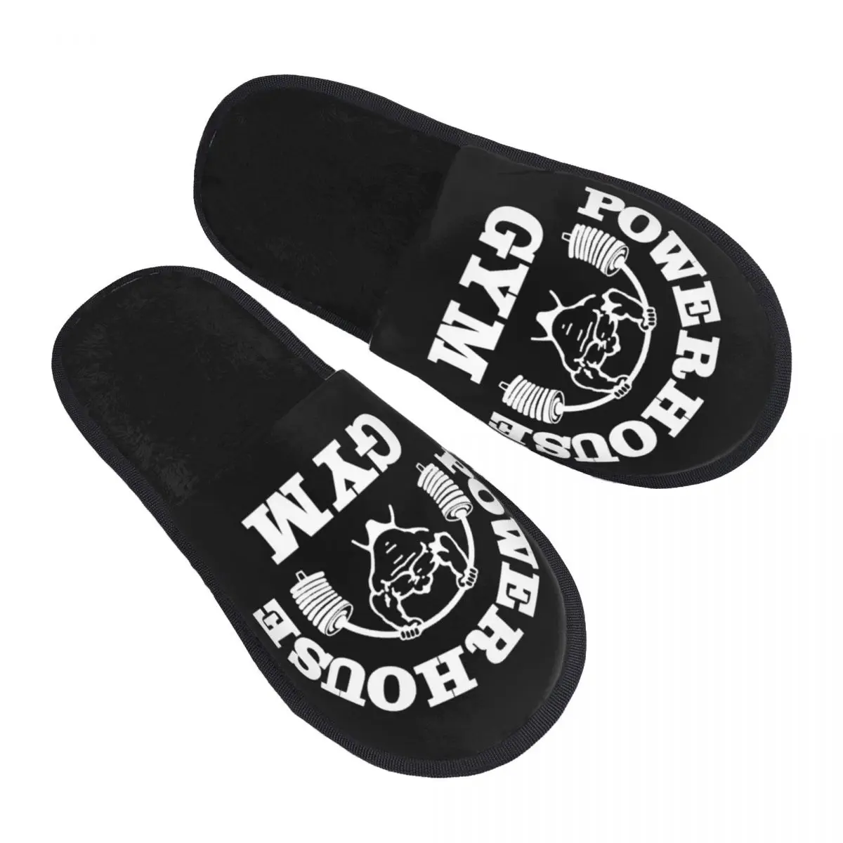 

Custom Women Powerhouse Gym House Slippers Cozy Warm Fitness Building Muscle Memory Foam Fluffy Slipper Indoor Outdoor Shoes