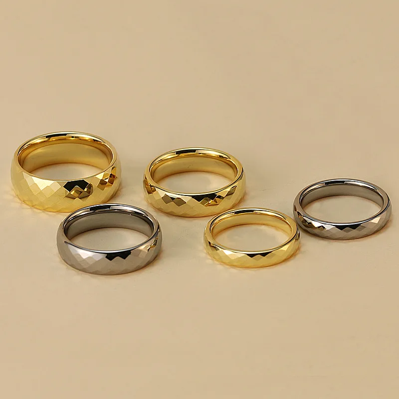 VQYSKO Vintage Patterned Band Ring Geometric Faceted Stackable Rings For Women Love Valentine's Day Wedding Gift Ldeas 5