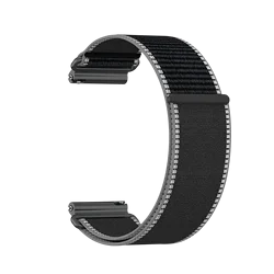 Premium Secure - Fit 24mm Nylon Strap with Metal Connector - Breathable & Durable Replacement Band - 24mm Universal (Black gray)