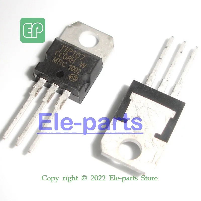 100 PCS TIP107 TO 220 Plastic PNP Medium Darlington Power Complementary