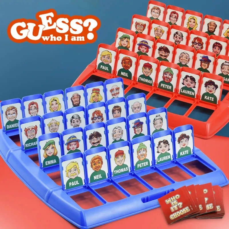 Guess Who Game 가족 상호작용 카드 장난감 보드 추측 메모리 훈련, 부모 자녀 여가 시간 파티, 실내 게임 선물 