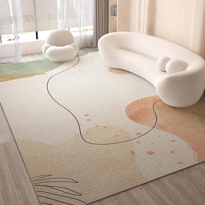 VATAMA Minimalist decor Living room Crystal velvet large carpet cream style bedroom Coffee table rug Easy care balcony rug decorative carpet
