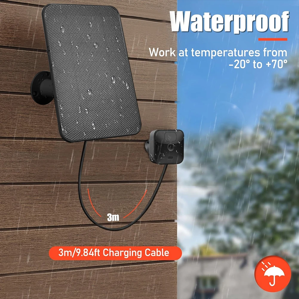 Pannello Solare 4W Pannello Solare Impermeabile Micro Usb Con Spina In Gomma Per Blink Xt/Xt2/Fotocamera Esterna