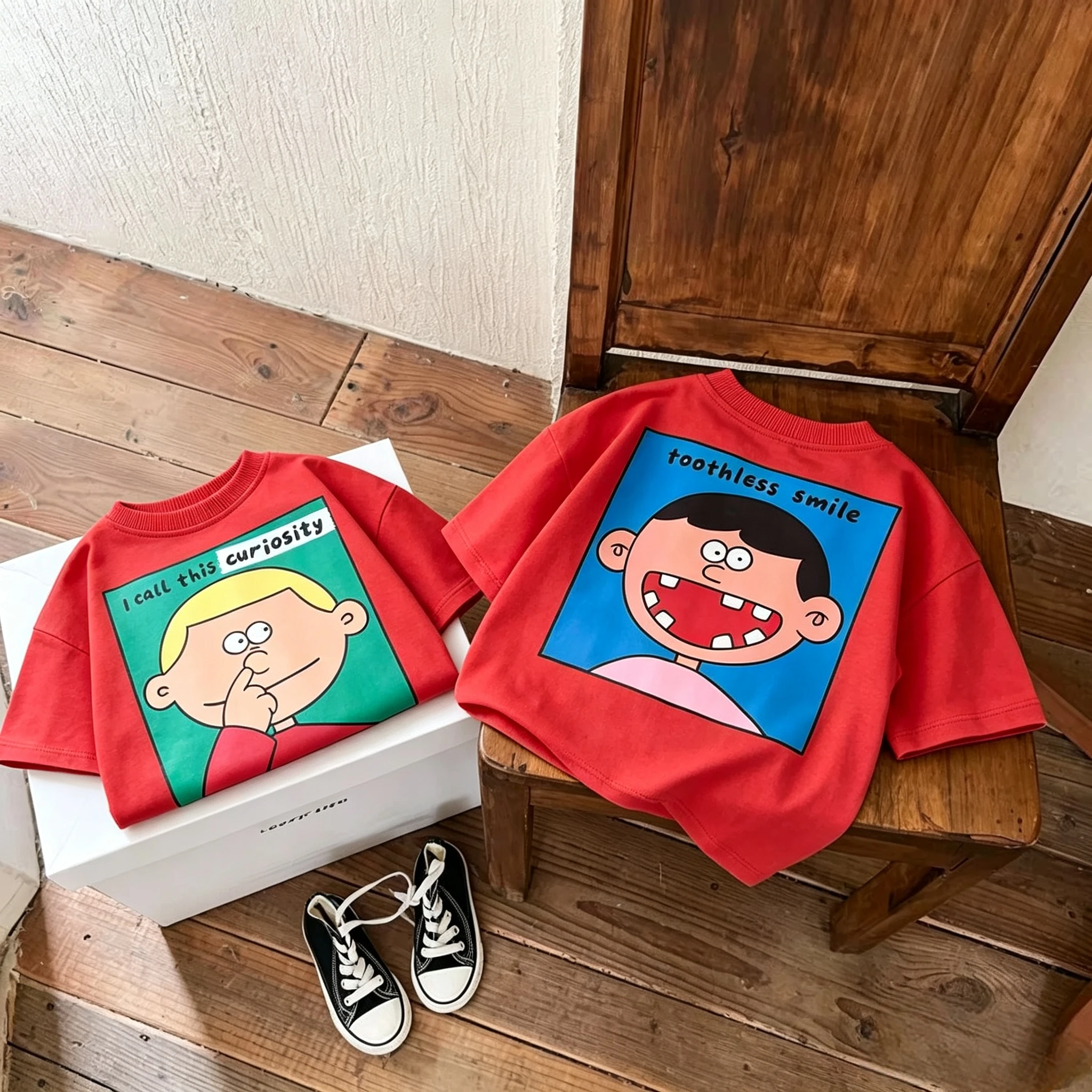 Toddler Fast Tires Race Car Print Double Sided T Shirt Boys Girls Cotton Short Sleeve Tee Trendy Racing Graphic Casual Kids Tops 4