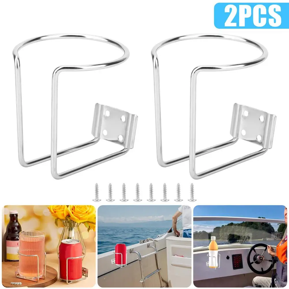 

2Pcs Stainless Steel Boat Ring Cup Drink Holder 3.15" Drinks Holders For Marine Yacht Truck RV Car Trailer Hardware