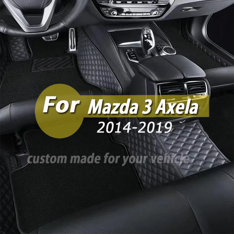 

Кожаные автомобильные коврики для Mazda 3 Axela 2019 2018 2017 2016 2015 2014, коврики, накладки, аксессуары для интерьера