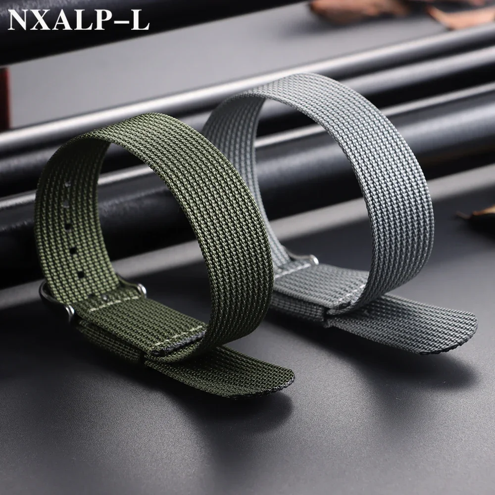 Ribbed Nylon Watch Strap - Durable Military Sport Smartwatch Band Accessory
