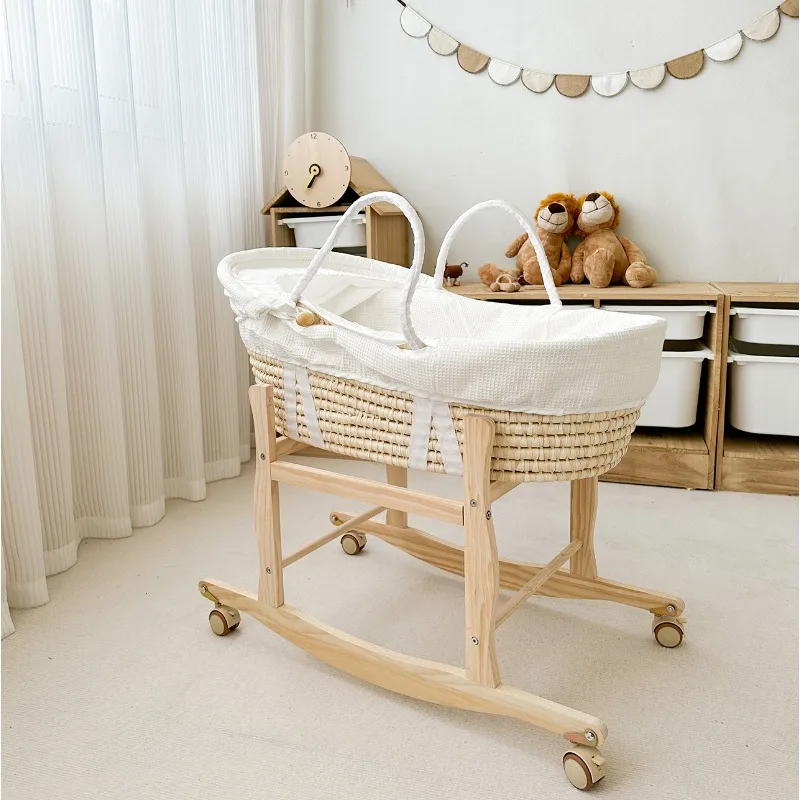 Baby Bassinet Carry Seat Baby Seat Baby Recliner Hand-woven Newborn Tote Basket Baby Recliner