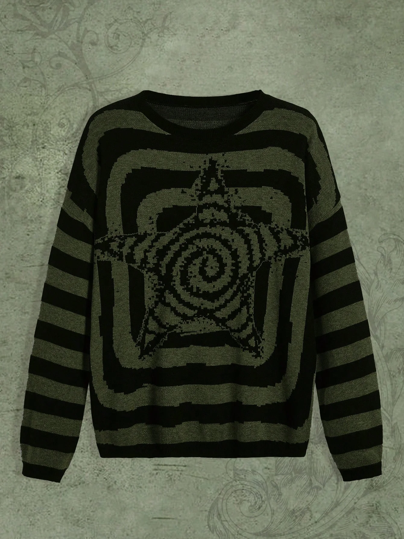 

Y2K Women's Sweater Clothing Vintage Knitted Wool Sweater Jumper Round Neck Stripe High Neck Round Neck Long Sleeve Clothing Top