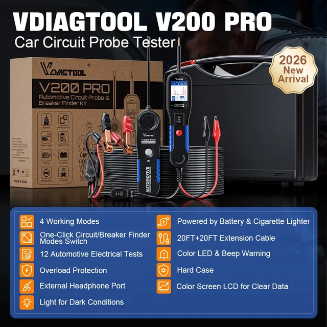 Vdiagtole-جهاز اختبار طاقة للسيارات ،  ، 12 فولت ، 24 فولت ، V200 برو ، كهربي