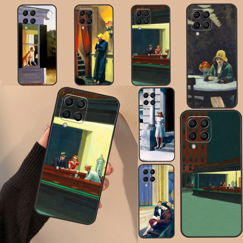 Nighthawks By Edward Hopper Custodia Per Samsung Galaxy M52 M32 M12 M53 M33 M23 M13 M51 M31 M11 M20 M30S M14 M34 M54 Cover