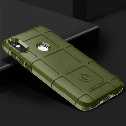 Armor Shield Soft Silicone Back Cover - Anti-Knock Matte Phone Case for Moto One Power (Army green)
