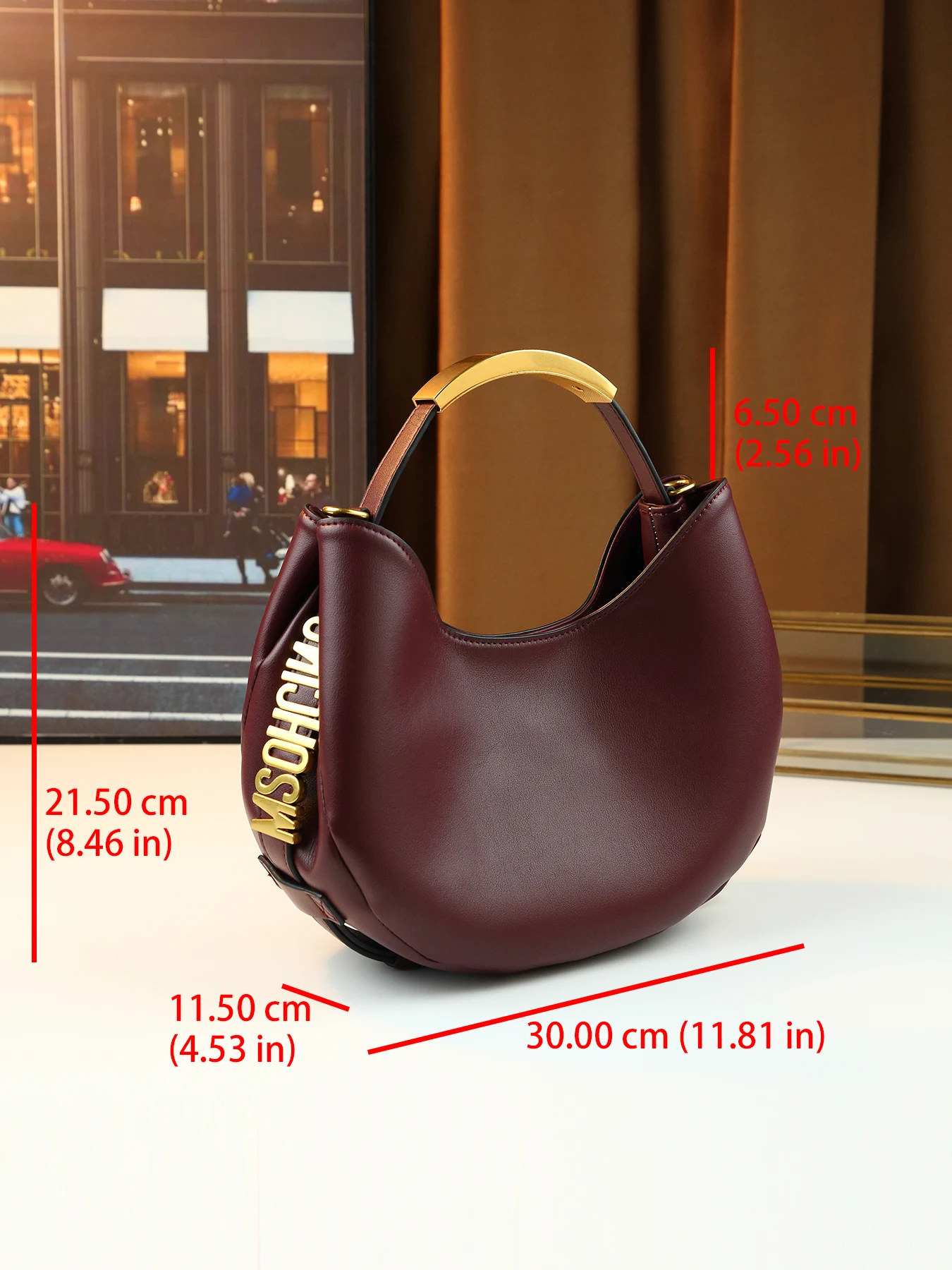 Stylish solid color metal letter design portable dumpling bag retro temperament large capacity women's bag 2