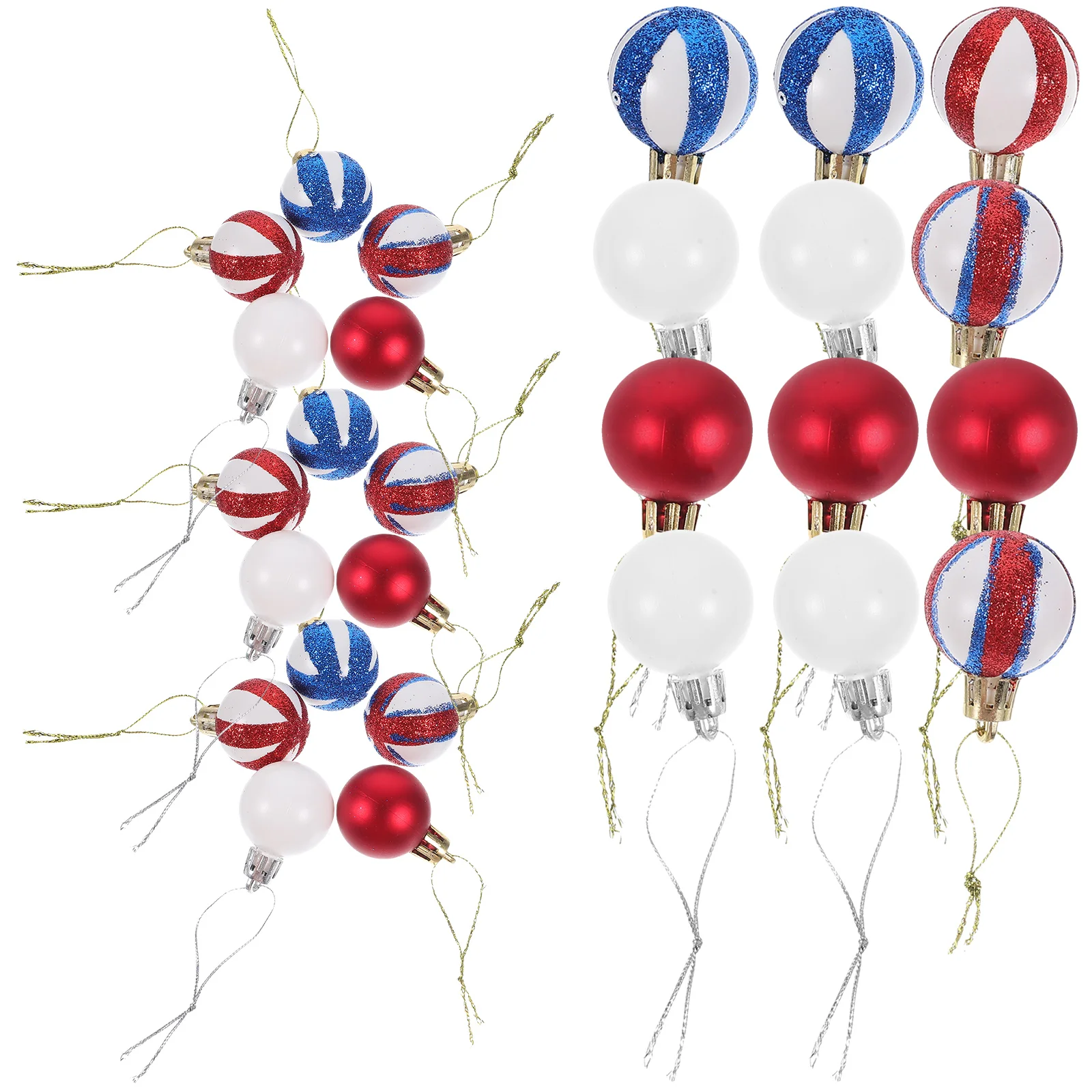 

54 Pcs Flag Ball Pendant Decor Hanging Balls Festival Plastic Independence Day Pendants Adornments National Patriotic