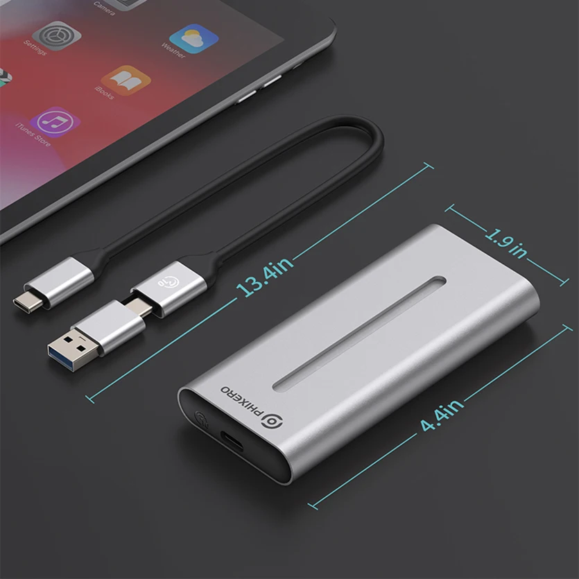 PHIXERO Ż SSD M2 NVMe RGB Ŀ M.2 Nvme 10Gbps  ϵ ̺ ̽ UASP M-Ű-USB 3.1 GEN2 Type-C Ŭ HD ũ