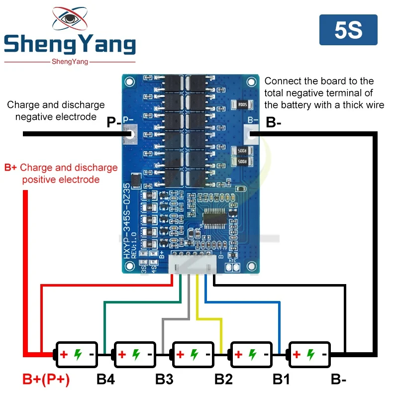 3S 4S 5S 35A 60A 12,6 V 14,8 V 21 V BMS Lithium-Batterie Lade Schutz Bord NTC Widerstände mit Balance Temperatur Control