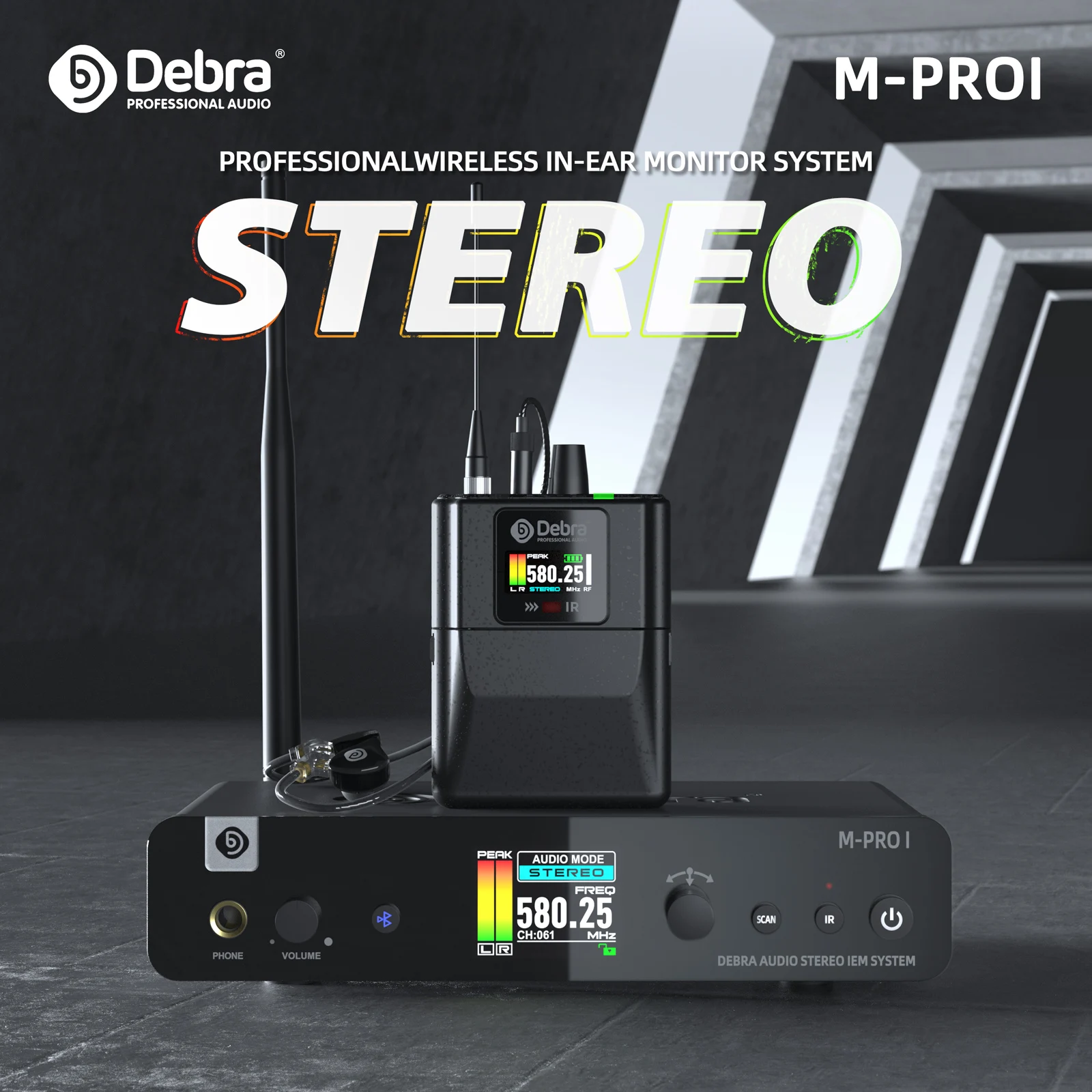 Debra Audio Stereo M-PROl Digital Wireless In-ear Monitoring System 560-690MHz U