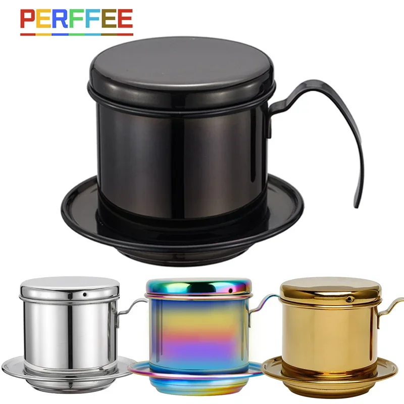 Stainless Steel Vietnamese Coffee Drip Filter Cup Portable Traditional Vietnam Coffee Maker Brewing Tool for Office Home pour over coffee maker