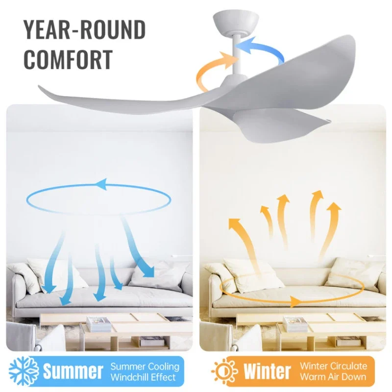 38/52 Inch Ceiling Fan Living Room Restaurant Americans Modern  Office Without Light DC Remote control Electric Fan 110V 220V 5