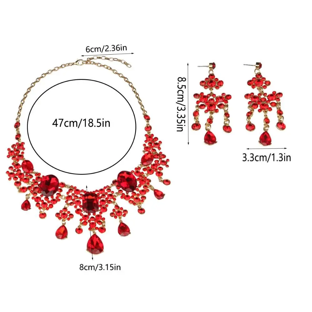 Elegant Rhinestone Jewelry Set Shiny Baroque Wedding Bridal Accessories Luxury Adjustable Women's Jewelry Set Outfit Accessory