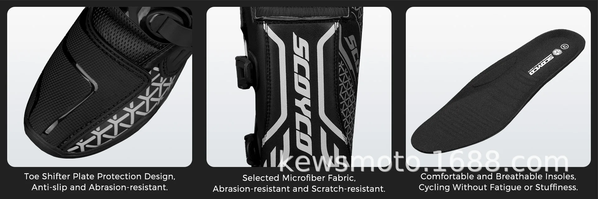 SCOYCO Motorcycle Riding Protective Boots Knee-High Anti-drop Motocross Boats Anti-Slip All-Terrain Grip Long Moto Rally Boots