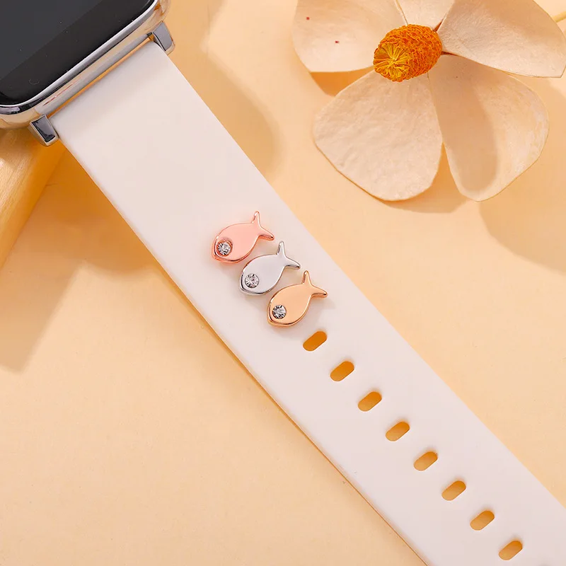 

Cute Fish Pendant Charm Stud for Watch Band Decorative Cartoon Animal Nails Charms Jewelry Accessories for Silicone Strap Charm