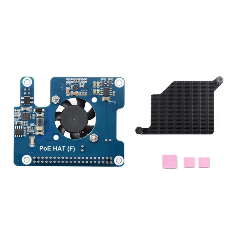 

Power Over Ethernets (PoE) HAT for 5, 802.3af/at PoE Networks Standard PoE HAT Onboards Cooling Fan